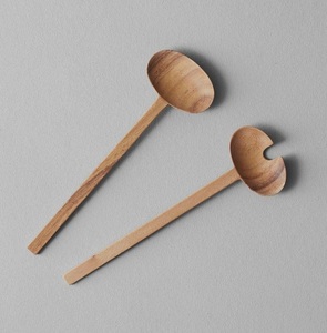 American Style Acacia Wood <b>Salad</b> Server Set Woven Rattan Handle Eco Friendly <b>Salad</b> <b>Tools</b> Dishwasher Safe Wooden <b>Salad</b> Spoon Fork - Product Image 1