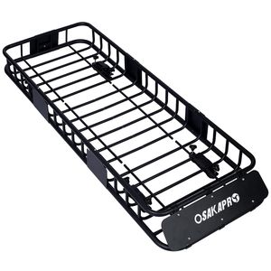 Portapacchi da Tetto Nero in Acciaio da 64 Pollici, Cesto Portabagagli da Tetto per Auto, Modello Carry, Realizzato in Ferro e Alluminio - Product Image 4