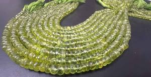 ลูกปัดพลอยเพอริดอทดิบสีเขียวธรรมชาติ ขนาด 5.5 มม. รูปทรงรอนเดลล์เจียระไนเหลี่ยม ความยาว 16 นิ้ว สร้อยคอพลอยคุณภาพสูงจากหุบเขาอัญมณี - Product Image 5