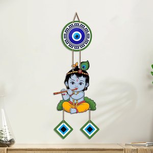 Décoration murale bohème pour bébé Krishna, protection contre le mauvais œil, Nazar Battu, décoration d'entrée de maison - Product Image 3