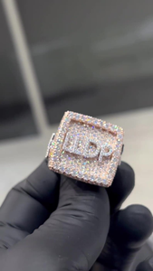 Moissanite Iced Out Initial <b>Ring</b> Luxury Hip Hop Statement Jewelry Sparkling <b>Mens</b> Fashion <b>Ring</b> - Product Image 2