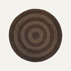 Set de table durable en jonc de mer tressé fait main, motif cercles concentriques vert et beige, pour service de thé et café, et décoration - Product Image 5