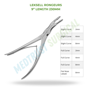 Leksell Rongeur chirurgical neurochirurgical de 9 pouces (230 mm) pour la colonne vertébrale, instrument orthopédique pour la coupe osseuse - Product Image 2