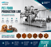 Ligne de production entièrement automatique de croquettes pour chiens et chats Mufeng, machine d'extrusion de nourriture pour animaux à double vis
