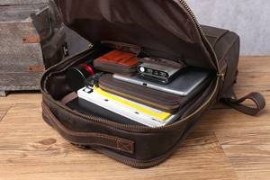 กระเป๋าเป้หนังแท้กันน้ำอเนกประสงค์ ป้องกันการโจรกรรม สไตล์วินเทจ สำหรับใส่แล็ปท็อป รุ่น LBP-0408 - Product Image 5