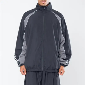 High Quality ODM OEM Customized Waterproof Nylon Tracksuit For <b>Men</b> Winter Windbreaker Custom Color Block Sportswear Set - Product Image 5