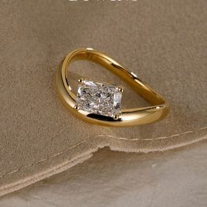 แหวนเพชรทรงสวยหรู ประดับเพชรแล็บโกรว์ รับรองโดย IGI สี D E F ความสะอาดระดับ VVS VS ตัวเรือนทองคำ ทองชมพู ทองขาว เงิน - Product Image 5