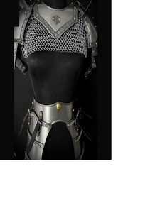Armadura de Caballero Medieval de Acero Inoxidable Plateado, Placas Soldadas de Malla de Cadena, Equipo de Cosplay SCA, Imitación Antigua - Product Image 3