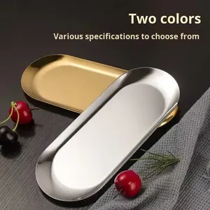 ถาดเสิร์ฟโลหะดีไซน์ทันสมัยพร้อมหูจับสีทองสุดพิเศษ สำหรับเสิร์ฟอาหารและของหวาน เหมาะสำหรับใช้ในบ้าน โรงแรม ร้านอาหาร งานแต่งงาน และงานเลี้ยง - Product Image 3