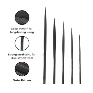 PRIX DE GROS – Lot de limes triangulaires moyennes de 180 mm pour le bricolage, en acier robuste industriel, à extrémité arrondie, finition naturelle, pour bijoux - Product Image 5