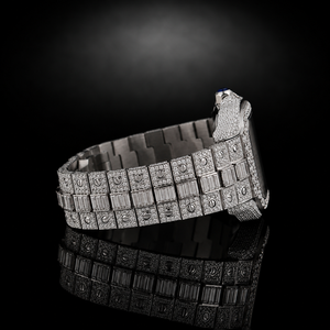 Reloj Mecánico de Movimiento Automático Cuadrado con Esfera Romana de Alta Calidad Estilo Hip Hop, Completamente Adornado con Diamantes VVS Moissanite - Product Image 2