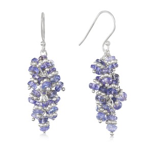 Pendientes Colgantes de Aleación de Zinc Chapados en Oro con Cristales y Racimos de Diamantes de Imitación, con Cuentas Púrpuras, Joyería de Moda para Mujer, para Bodas - Product Image 1