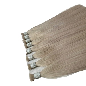 Prix de gros Extensions de cheveux humains vierges droites en os naturel Clip Ins à pointe plate Couleur d'extension de cheveux doublement étirée 613 - Product Image 4