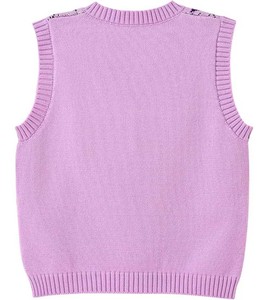 Suéter Retro Transpirable con Cuello en V sin Mangas, Suéter de Punto a Rayas Estilo Universitario para un Look Clásico de Estudiante - Product Image 2