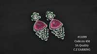 Pendientes de tuerca 11099 de latón con cuarzo bicolor y borlas florales para mujer, ideales para fiestas