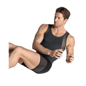 Débardeur tricoté uni à col rond pour homme en Spandex et Polyester, respirant, sportif, sans manches, noir - Product Image 2