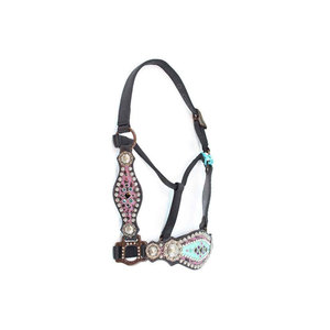 Nylon Horse Halter With Patterned Design And Brass Hardware For <b>Equestrian</b> Use - Product Image 5