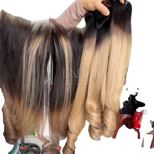 Cheveux vierges de haute qualité, mèches ombrées rebondissantes avec frontal et mèches pour faire des perruques - Product Image 4