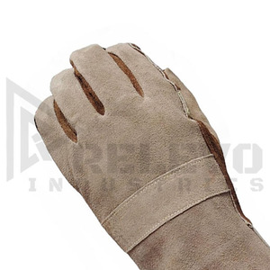Gants de travail en cuir pour l'industrie, résistants à la chaleur, pour la soudure, avec protection de manchette étendue, vente en gros - Product Image 4