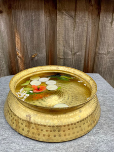 Brass Pedicure Spa <b>Bath</b> Bowl Foot Soak Warming Relaxation Massage Tub Flower Decoration Bowls Spa Essentials Pedicure Basin - Product Image 2