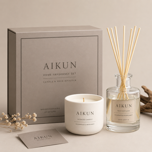 ชุดของขวัญน้ำหอมกระจายกลิ่น AIKUN พร้อมภาชนะเซรามิกเคลือบด้าน และขวดแก้วหนาสำหรับตกแต่งบ้าน - Product Image 3