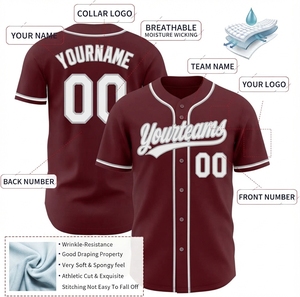 Camiseta de Béisbol Personalizada para Hombre, Uniforme de Equipo, Ropa Deportiva, Impresión por Sublimación, Transpirable, Precio Económico al por Mayor - Product Image 2