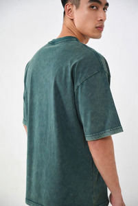 Heavyweight Custom Fabric Oversized <b>Bleached</b> Acid Wash Distressed T-Shirt Featuring Decorative Short Sleeve Unisex Crewneck - Product Image 6