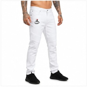 OEM/ODM Custom Made Relaxed Fit Hip Hop <b>Embroidered</b> Solid Streetwear Side Cargo Pockets Breathable Men's Denim <b>Jeans</b> Straight - Product Image 5