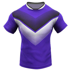 Uniforme de Fútbol Morado para Hombre, Jersey de Manga Corta con Cuello Redondo, Estampado Geométrico, Poliéster que Absorbe la Humedad, Ajuste Atlético para Todas las Temporadas - Product Image 2