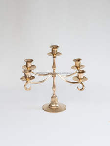 Candelabro de latón con candelabro múltiple para mesas de boda opulentas, festividades caseras y ocasiones religiosas - Product Image 5