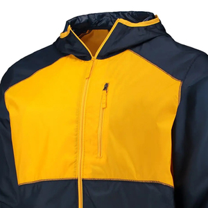 Veste coupe-vent à capuche pour homme, veste décontractée pour le printemps, veste unie avec fermeture éclair, veste en polyester coupe classique - Product Image 5