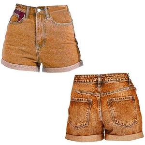Mini-shorts pour femmes, à sequins, taille haute, avec bordure en strass, sexy, pour soirée, club, danse, disco - Product Image 2