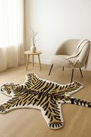 Handgetufteter Wollteppich mit Geparden-Design im Persischen Stil Tiermotiv-Teppich Elegante Teppich-Sets