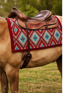 Tapis de selle de conception de diamant de turquoise occidentale Tissu de sport profilé absorbant les chocs respirant et durable pour l'équitation - Product Image 3