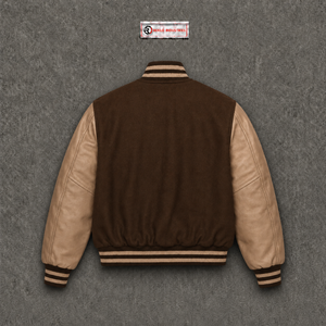 Nouveau style Veste universitaire en laine marron avec col et poignets rabattables, mode streetwear pour homme - Product Image 6