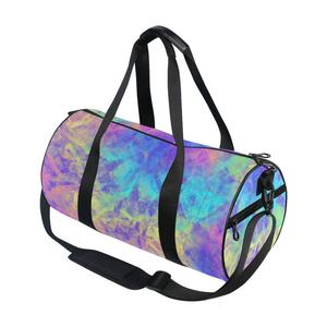 <b>Rainbow</b> Glitter Duffel Bag Large Capacity Polyester Sport Fitness Gym Bag with Zipper Closure and Black Handles - Product Image 3