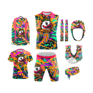 Ensemble d'uniformes sportifs légers en polyester, tissu à séchage rapide, respirant, personnalisable, tenue d'équipe 7V7, meilleur prix - Product Image 1