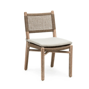 Silla de Comedor de Madera de Teca con Detalles de Ratán, Diseño Moderno, Ecológica y Duradera para Uso en Interiores/Exteriores, para Hogar y Oficina - Product Image 2