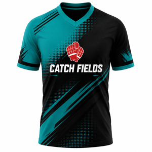 Camiseta de Fútbol de Manga Corta para Hombre, Cuello en V, Estampado Sublimado, Poliéster que Absorbe la Humedad, Corte Atlético, Ropa Deportiva para Adultos - Product Image 3