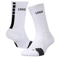 Chaussettes de basket-ball blanches à rayures noires, respirantes en coton, pour adultes, style classique d'été