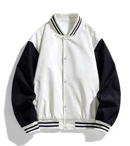 Chaqueta estilo Letterman de tela suave con cierre de broches, estilo cómodo para moda urbana, uso al aire libre y uso diario. - Product Image 1