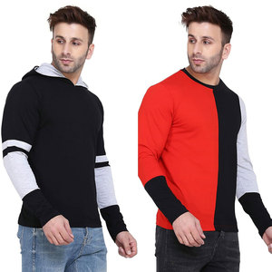 Suéter de Punto Casual para Hombre, Cuello Redondo, Manga Larga con Cierre, Color Rojo, Negro y Gris, Corte Regular, para Invierno - Product Image 3