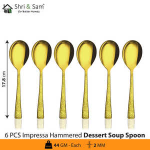 Ensemble de couverts à dessert en acier inoxydable de qualité supérieure Impressa avec revêtement en PVD doré - Product Image 6