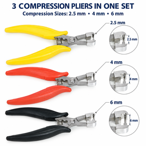 Juego de Pinzas para Extensiones de Cabello de Queratina de 2.5 mm, 4 mm y 6 mm |   Herramientas Profesionales de Compresión para Uniones - Product Image 1