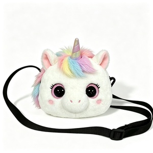 Sac à bandoulière licorne personnalisé avec paillettes, sac fourre-tout en peluche pour enfants, sac bandoulière licorne en peluche, sac à main licorne arc-en-ciel mignon en peluche - Product Image 6