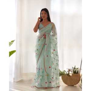 Saree de créateur élégant avec fil et broderie de séquence Collection de robes élégantes - Product Image 1