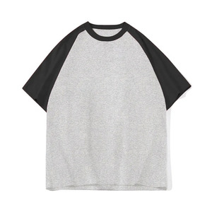 Wholesale Casual Clothes Men's <b>T</b>-<b>Shirt</b> Heavy <b>Raglan</b> American Sleeve Crewneck Color Matching Shoulder Breathable Loose <b>T</b>-<b>Shirts</b> - Product Image 2