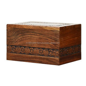 Urnas de Cremación de Madera de Mango al por Mayor, Urnas Conmemorativas de Madera Grabadas Personalizadas, Estilo Americano, Capacidad de 220 Pulgadas Cúbicas, para Funerales - Product Image 5