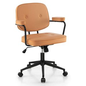 Sedia da Ufficio Ergonomica in Pelle PU con Schienale Reclinabile e Braccioli, Comodo Arredo per Ufficio - Product Image 4
