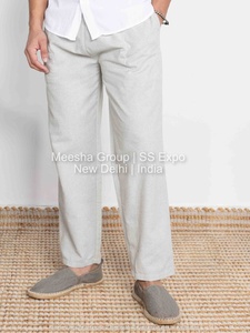 Straight Fit <b>Lounge</b> <b>Pants</b> Cotton Blend Elastic Waist Casual Comfortable Daily Wear Trousers for <b>Men</b> - Product Image 6